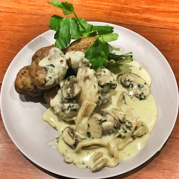 Homemade Meatballs with Mushroom Sauce
