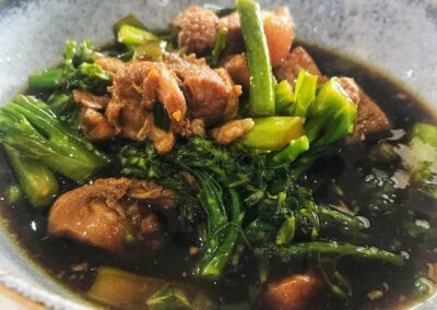 Braised Pork Belly with Greens (extra time dish)