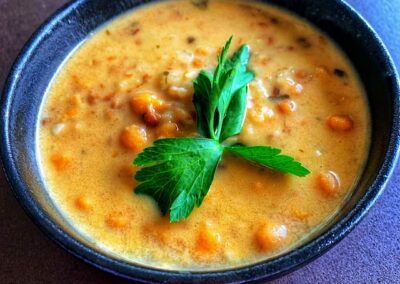 Chickpea and Lentil Soup with Dukkah